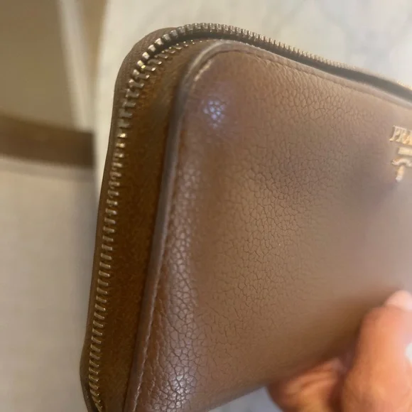 Prada Tan Leather Zip-Around Wallet - Picture 14 of 16
